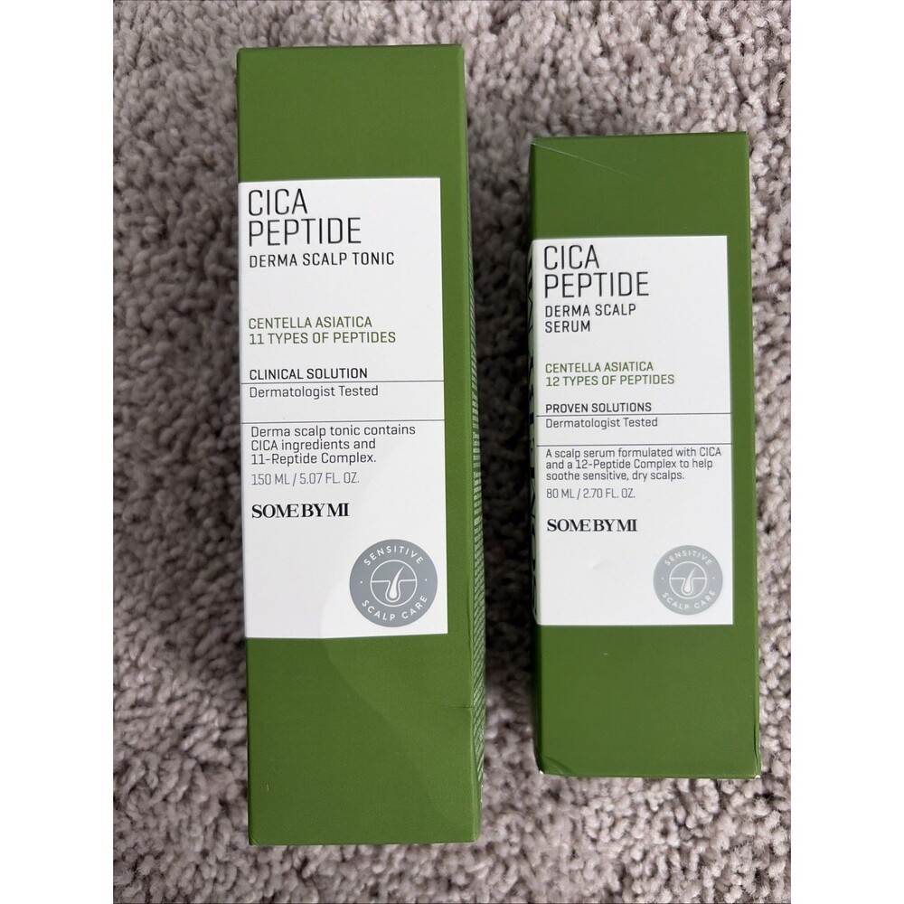 SOME BY MI Cica Peptide Scalp Duo: Derma Scalp Tonic (150ml) + Serum (80ml) NIB